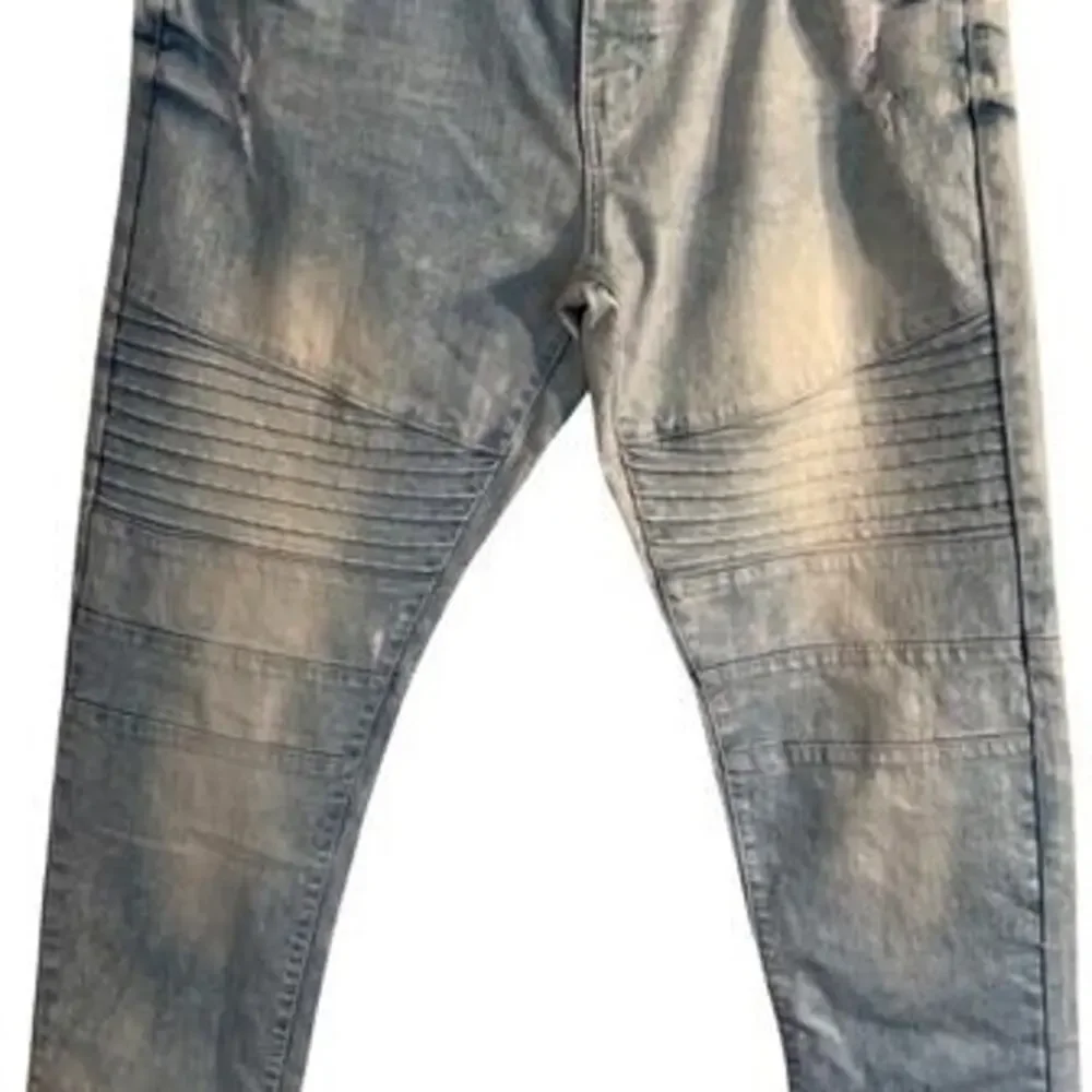 Southpole Flex Jeans Mens Size 40x34 Light Wash Distressed Skinny Mid Rise Moto